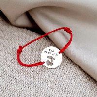 Bratara personalizata - Mama&bebe - Argint 925, snur reglabil - diverse culori - 1