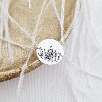 Bratara personalizata - Mama - fiica - fiu - Banut de 15 mm - Argint 925 - cu lantisor - 1