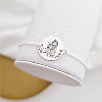 Bratara personalizata - Mama si fiica - Banut de 15 mm - Argint 925 - cu lantisor - 1