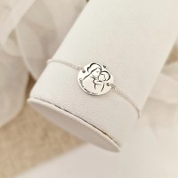 Bratara personalizata mama si pui - Mereu langa tine - Lantisor glisant ajustabil - Argint 925 - 1