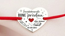 Bratara personalizata - Pandantiv inima Invatatoare - email rosu - Argint 925 - Snur reglabil