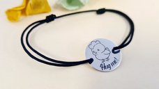 Bratara personalizata Pui Motat - Banut Argint 925 de 15 mm cu snur reglabil