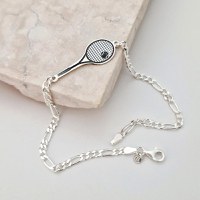 Bratara personalizata - Racheta de tenis - Argint 925 - bratara barbati cu lant - 1