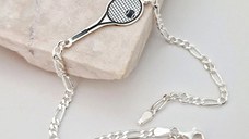 Bratara personalizata - Racheta de tenis - Argint 925 - bratara barbati cu lant