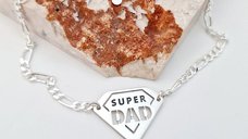 Bratara personalizata - Super Dad - Argint 925 - bratara barbati cu lant