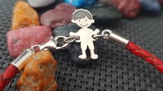 Bratara Personalizata Unisex cu Pandantiv Familial - Argint 925 si Piele Impletita