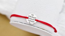 Bratara personalizata - Zambeste, iubeste, traieste - Banut de 10 mm - Argint 925 - Snur reglabil