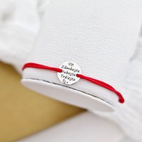 Bratara personalizata - Zambeste, iubeste, traieste - Banut de 10 mm - Argint 925 - Snur reglabil - 1