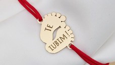 Bratara Picioruse - Argint 925 placat cu Aur Galben 18K, snur reglabil