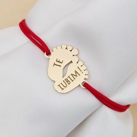 Bratara Picioruse - Argint 925 placat cu Aur Galben 18K, snur reglabil - 1