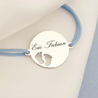 Bratara Picioruse decupate - Argint 925, snur rosu - 1