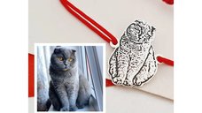 Bratara pisica iubita - Personalizare cu poza - Argint 925 - Snur reglabil, diverse culori