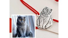 Bratara pisica iubita - Personalizare cu poza - Argint 925 - Snur reglabil, diverse culori