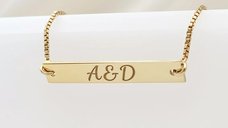 Bratara Placuta cu Nume - Argint 925 placat cu Aur Galben 18K