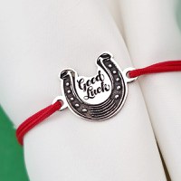 Bratara Potcoava - Good Luck - Argint 925, snur reglabil - 1