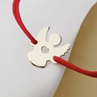 Bratara protectoare - Iubirea ingerasului - Aur Galben 14K - Snur reglabil, diverse culori - 1