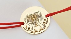 Bratara Rugaciunea Inimii - Bijuterie cu Har - Argint 925 placat cu Aur Galben 18K - Snur reglabil