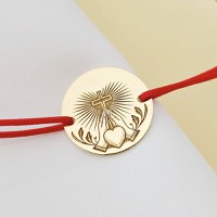 Bratara Rugaciunea Inimii - Bijuterie cu Har - Argint 925 placat cu Aur Galben 18K - Snur reglabil - 1