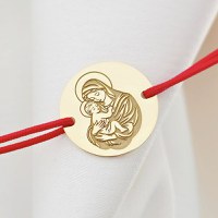 Bratara Rugaciunea Nascatoare - Bijuterie cu Har - Argint 925 placat cu Aur Galben 18K - Snur reglabil - 1