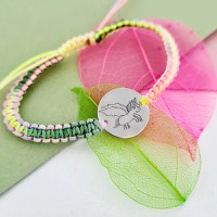 Bratara SARA colectia Our Children - Banut cu desen unicorn din Argint 925 - Snur multicolor impletit - 1