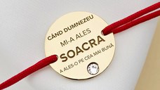 Bratara Soacra - Aleasa de Dumnezeu - Argint 925 placat cu Aur Galben 18K si Cristal Swarovski - Snur reglabil