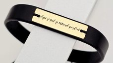 Bratara Sotul si Taticul Perfect - Argint 925 placat cu Aur 18k, piele