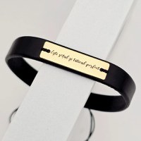 Bratara Sotul si Taticul Perfect - Argint 925 placat cu Aur 18k, piele - 1