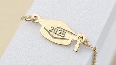 Brățară Toca cu an personalizat - Argint 925 placat cu Aur Glaben 18K - cu lantisor
