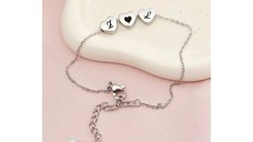 Bratara Trei Inimi - Personalizate cu Initiale - Otel Inoxidabil 316L