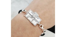 Bratara Trusa scule cu Bormasina gravata - Argint 925, piele impletita