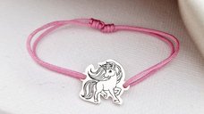 Bratara Unicorn din Argint 925 cu snur ajustabil
