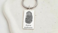 Breloc personalizat cu amprenta si mesaj - Argint 925
