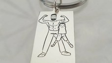 Breloc personalizat - Super Dad - Argint 925 - inel otel inoxidabil