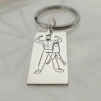 Breloc personalizat - Super Dad - Argint 925 - inel otel inoxidabil - 1