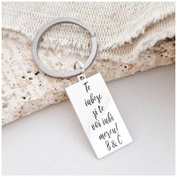 Breloc placuta gravata cu text- Argint 925 - inel otel inoxidabil - 1