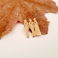 Brosa 3 Surori/Prietene - Argint 925 placat cu Aur Galben 18K - 1