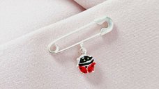 Brosa Ac de siguranta - Charm Buburuza – Argint 925