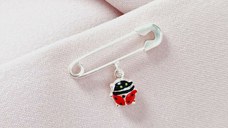 Brosa Ac de siguranta - Charm Buburuza – Argint 925