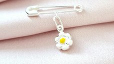 Brosa Ac de siguranta - Charm Floare – Argint 925