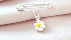Brosa Ac de siguranta - Charm Floare – Argint 925