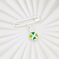 Brosa Ac de siguranta - Charm Trifoi – Argint 925 - 1