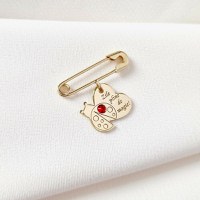 Brosa Ac de siguranta - Magie de Mamaruta – Argint 925 placat cu Aur Galben 18K - Cristal Swarovski - 1
