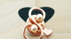 Brosa Litera S - Argint 925 placat cu Aur 14K - perle Swarovski