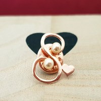 Brosa Litera S - Argint 925 placat cu Aur 14K - perle Swarovski - 1