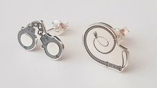 Cercei asimetrici personalizati Feeling Naughty, colectia Moody, din argint 925