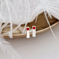 Cercei bara dreptungiulara - Cristal Swarovski - Argint 925 - inchidere surub - 1