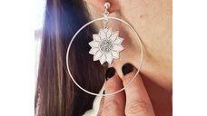 Cercei BIG HOOPS cu simboluri personalizabile - Argint 925 - Inchizatoare cu surub
