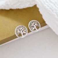 Cercei Copacul Vietii - decorat cu Zirconii albe - Argint 925 - 1