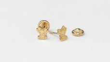 Cercei copii/bebe - Model elefant cu fundita - Aur Galben 9K - Inchizatoare sigura si confortabila cu filet