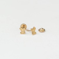 Cercei copii/bebe - Model elefant cu fundita - Aur Galben 9K - Inchizatoare sigura si confortabila cu filet - 1